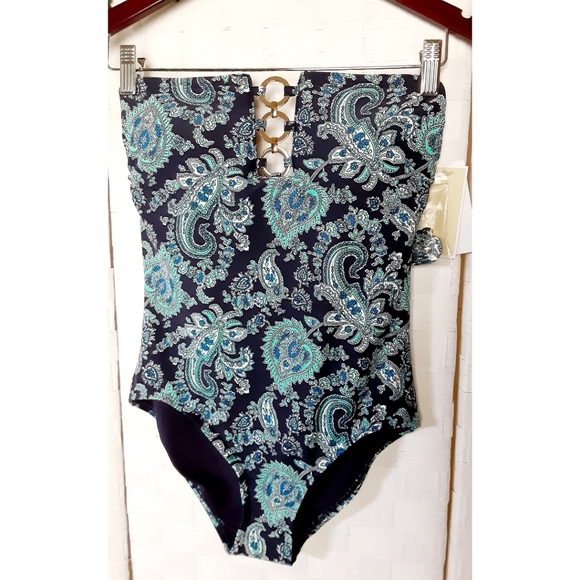 MICHAEL Michael Kors Bandeau Paisley Swimsuit - Picture 6 of 16